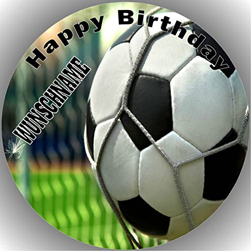 Fondant Tortenaufleger Tortenbild Geburtstag kompatibel mit Fußball personalisiert K2 von KTD