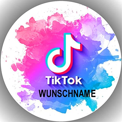 Fondant Tortenaufleger Tortenbild Geburtstag kompatibel mit Tik Tok K15 personalisiert mit Wunschname von ..