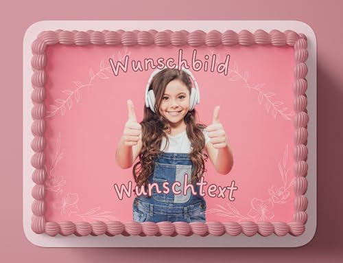 Personalisierbarer Premium Esspapier Tortenaufleger Tortenbild Geburtstag mit Wunschbild Wunschtext A4 von Benzisun