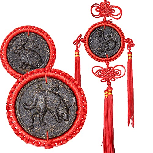12Pcs (1200g) Reifer Puerh-Schwarztee Zodiac Craft Pendant Dekorative Geschenke Yunnan Natural von 通用