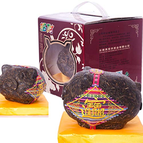 600g Lucky Gold Pig Craft Geschenk Puer Tee Roher Puerh-Tee Yunnan Bio Pu'er Ältester Baum Grüner Pu'er Natürlicher Puerh Tee Feine Dekoration von 通用