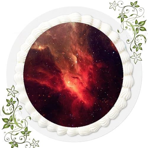 Für den Geburtstag ein Tortenbild, Zuckerbild mit dem Motiv: Weltraum Galaxy, Essbares Foto für Torten, Tortenbild, Tortenaufleger Ø 20cm FONDANT Galaxy Nr. 6 von "