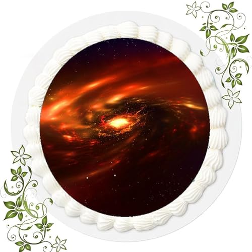 Für den Geburtstag ein Tortenbild, Zuckerbild mit dem Motiv: Weltraum Galaxy, Essbares Foto für Torten, Tortenbild, Tortenaufleger Ø 20cm FONDANT Galaxy Nr. 7 von "