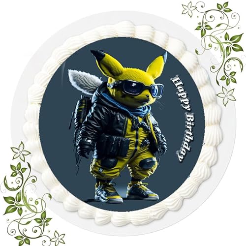 Für den Geburtstag ein Tortenbild, mit dem Motiv: Pikachu Pokemon, Essbares Foto für Torten, Tortenbild, Tortenaufleger Ø 20cm ESSPAPIER Pikachu Pokemon Nr. 18 von "