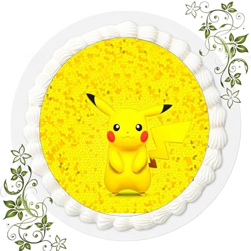 Für den Geburtstag ein Tortenbild, mit dem Motiv: Pikachu Pokemon, Essbares Foto für Torten, Tortenbild, Tortenaufleger Ø 20cm ESSPAPIER Pikachu Pokemon Nr. 2 von "