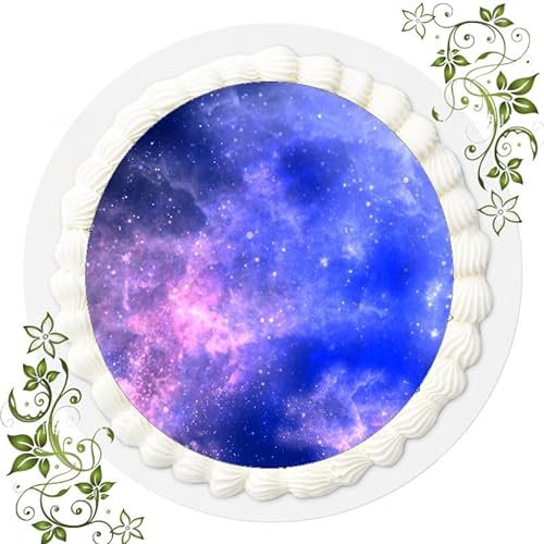 Für den Geburtstag ein Tortenbild, mit dem Motiv: Weltraum Galaxy, Essbares Foto für Torten, Tortenbild, Tortenaufleger Ø 20cm ESSPAPIER Galaxy Nr. 5 von "
