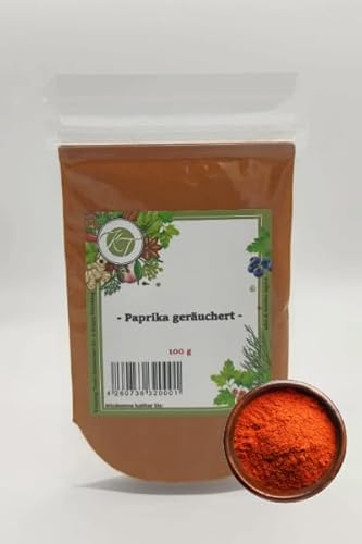 K T 100 g Paprika Pulver mild geräuchert smoked Paprika Rauchpaprika süß fein gemahlen - 1A Qualität von K T