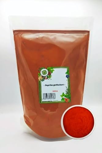 K T 1000 g / 1 Kg Paprika Pulver mild geräuchert smoked Paprika Rauchpaprika süß fein gemahlen - 1A Qualität von K T