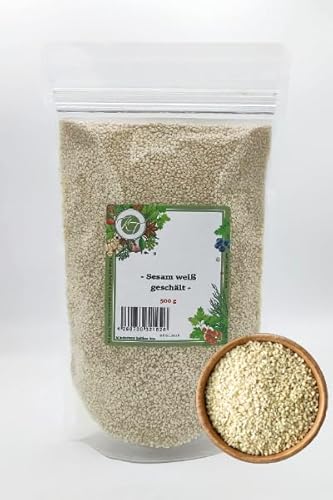 K T 500 g Sesam ganz Sesamsaat Sesamsamen weiß geschält - 1A Qualität K T 500 g Sesam ganz Sesamsaat Sesamsamen weiß geschält - 1A Qualität von K T
