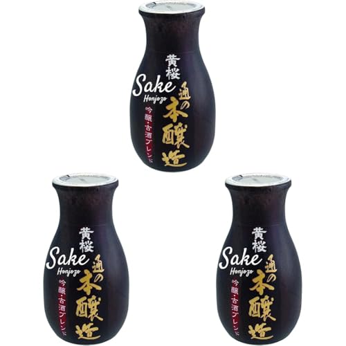 Kizakura "Tsu No Honjozo" – Vollmundiger und trockener Honjozo Sake – Original japanischer Sake – 15% Alkoholgehalt – 1 x 180 ml (Packung mit 3) von 黄桜