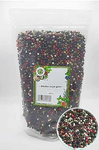 K T 500 g Pfeffer bunt ganz - Pfefferkörner - Perfekt für Mühle & Mörser von K T