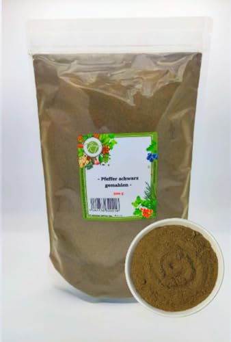 K T 500 g Pfeffer schwarz fein gemahlen - Pfeffer Pulver 1A Qualität von K T