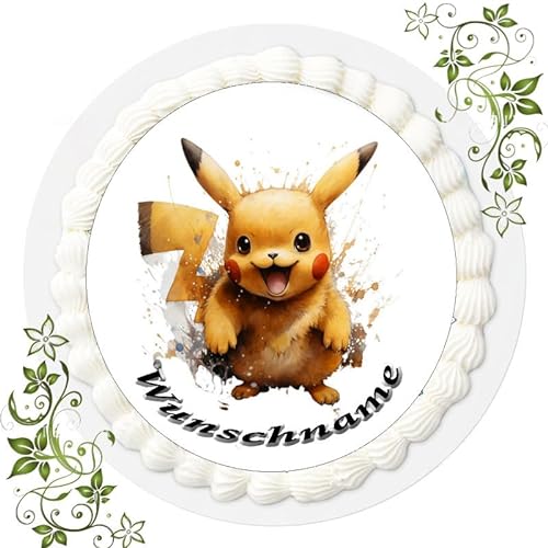 Pokemon Pikachu + Wunschname Tortenaufleger Tortenbild Geburtstag Fondant Ø 20cm Pokemon Nr. 27 von "