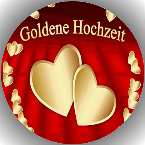 Premium Esspapier Tortenaufleger Tortenbild Goldene Hochzeit T14 Premium Esspapier Tortenaufleger Tortenbild Goldene Hochzeit T14 von "