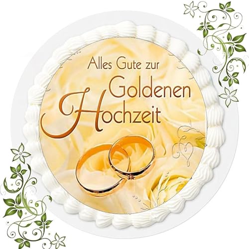 Premium Esspapier Tortenaufleger Tortenbild Motiv Goldene Hochzeit Nr. 9 von VSW