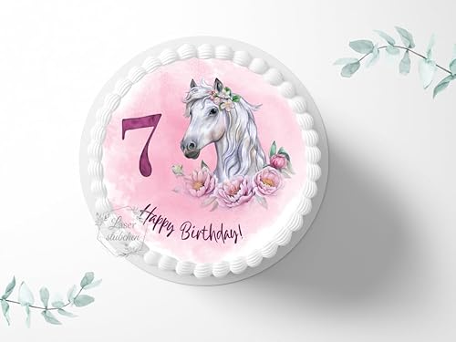 Tortenaufleger Pferd personalisierbar zum Geburtstag, ⌀20cm Zuckerbild, Foto für Torten, Fondant 3021G Tortenaufleger Pferd personalisierbar zum Geburtstag, ⌀20cm Zuckerbild, Foto für Torten, Fondant 3021G von "