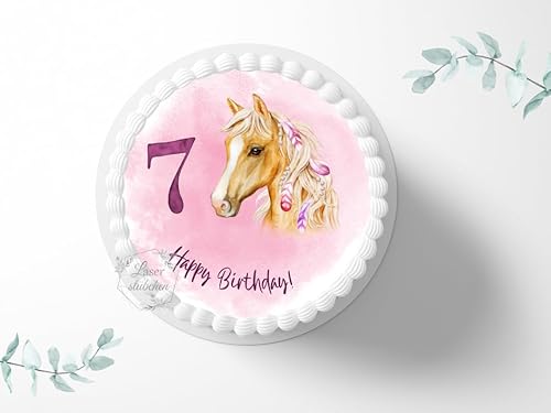 Tortenaufleger Pferd personalisierbar zum Geburtstag, ⌀20cm Zuckerbild, Foto für Torten, Fondant 3022G Tortenaufleger Pferd personalisierbar zum Geburtstag, ⌀20cm Zuckerbild, Foto für Torten, Fondant 3022G von "