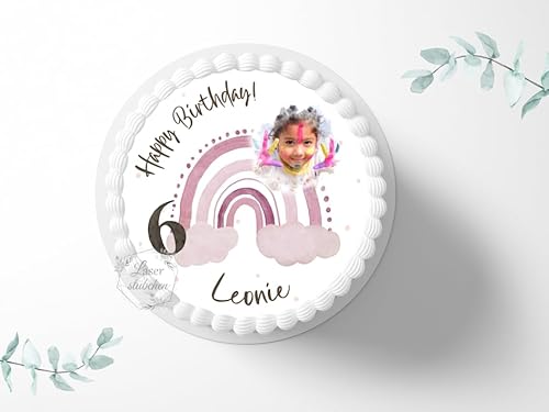 Tortenaufleger Regenbogen Boho pink personalisierbar mit Bild zum Geburtstag, ⌀20cm Zuckerbild, Foto für Torten, Fondant 3035G Tortenaufleger Regenbogen Boho pink personalisierbar mit Bild zum Geburtstag, ⌀20cm Zuckerbild, Foto für Torten, Fondant 3035G von "