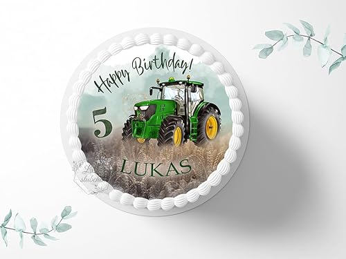 Tortenaufleger Trecker personalisierbar zum Geburtstag, ⌀20cm rund Zuckerbild, Foto für Torten, Fondant 3020G_2 Tortenaufleger Trecker personalisierbar zum Geburtstag, ⌀20cm rund Zuckerbild, Foto für Torten, Fondant 3020G_2 von "