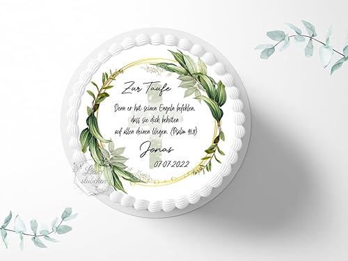 Tortenaufleger personalisierbar Taufe Psalm, ⌀20cm Zuckerbild, Foto für Torten, Fondant 5010T Tortenaufleger personalisierbar Taufe Psalm, ⌀20cm Zuckerbild, Foto für Torten, Fondant 5010T von "
