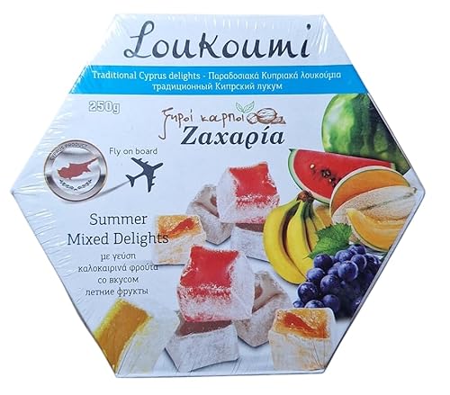 Traditionelle zypernische/türkische Loukoumi Delight Sweet Zacharia 250 g – 1 x Mix Wassermelonen-Geschmack 1644 Traditionelle zypernische/türkische Loukoumi Delight Sweet Zacharia 250 g – 1 x Mix Wassermelonen-Geschmack 1644 von Ζαχαρία