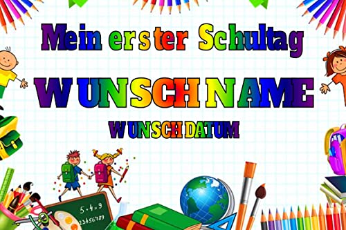 Fondant Tortenaufleger Tortenbild Geburtstag EINSCHULUNG DIN A4 FORMAT personalisiert mit WUNSCHNAME (Wunschdaten per Nachricht schicken) von 000