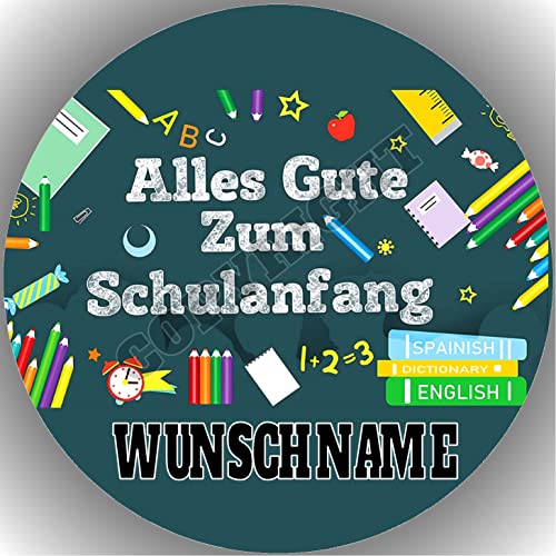 Fondant Tortenaufleger Tortenbild Geburtstag EINSCHULUNG personalisierbar mit Wunschname (per Nachricht schicken) von 000