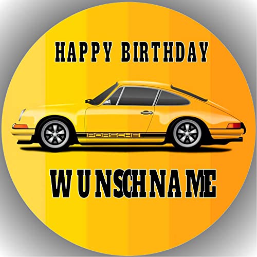 Fondant Tortenaufleger Tortenbild Geburtstag kompatibel mit Porsche personalisiert K3 von 000