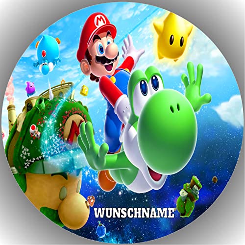 Fondant Tortenaufleger Tortenbild Geburtstag kompatibel mit Super Mario personalisiert K2 von 000