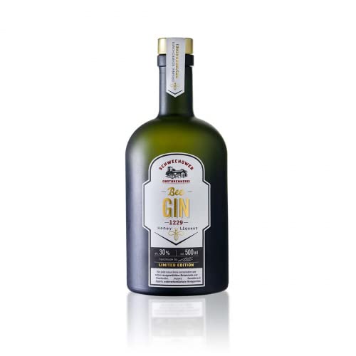 Schwechower Bee GIN 0.5l (30% Vol.) - Honig-Gin-Likör - Bester Gin mit edlem Blütenhonig aus unseren Apfelplantagen von Schwechower Obstbrennerei GmbH