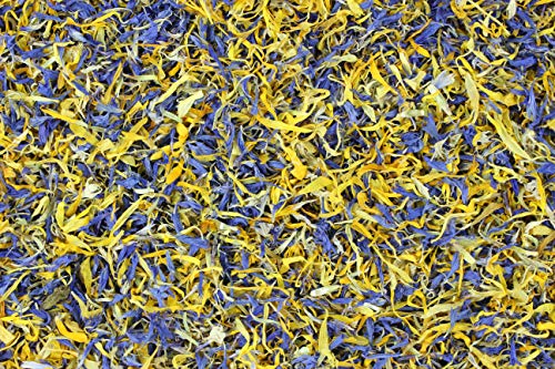 1000Kräuter Blütenmix Blütentraum Blau Gelb Teeblüten Dekoblüten aus Ringelblume und Kornblumenblüten (1000g) von 1000Kräuter
