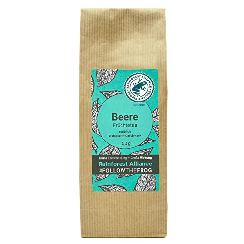 Früchtetee Beere (Früchte Rainforest Alliance zertifiziert) mit Weinbeere-Geschmack, fruchtig, beeren-fruchtig, frisch, frisch abgefüllt #FollowTheFrog von 1000tees