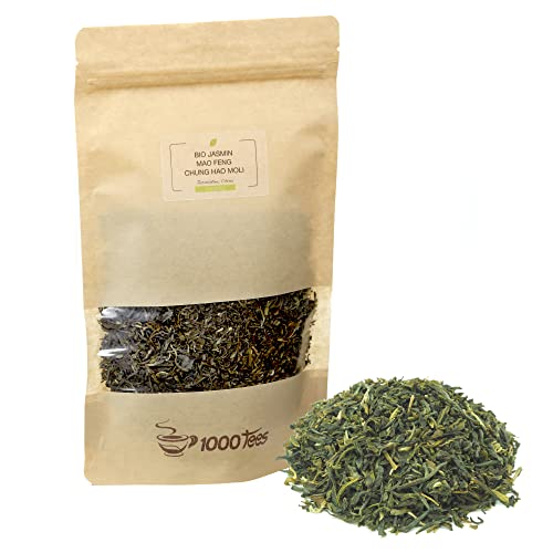 Grüntee BIO Jasmin Mao Feng Chung Hao Moli Blütentee Superior Topgrown aus China, lieblich, jasminig, frisch abgefüllt Grüntee BIO Jasmin Mao Feng Chung Hao Moli Blütentee Superior Topgrown aus China, lieblich, jasminig, frisch abgefüllt von 1000tees
