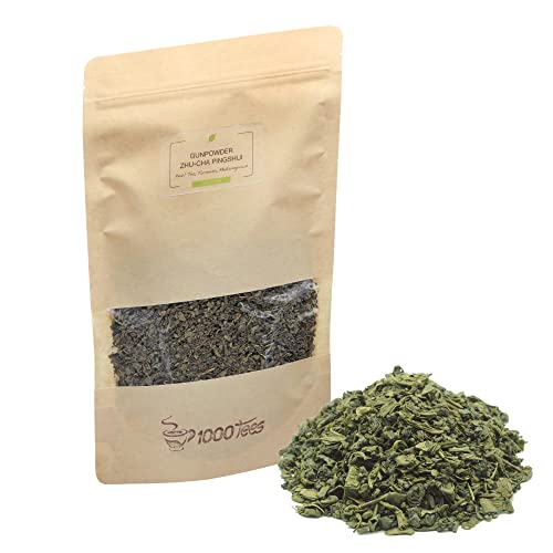 Grüntee Gunpowder Zhu-Cha Pingshui Pearl Tea Mediumgrown aus Formosa, mittelkräftig, rauchig, frisch abgefüllt von 1000tees