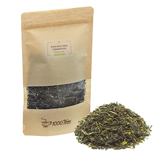 Grüntee Zhen Bao Ding Osmanthus Hua Cha Blütentee Highgrown aus China, mild, lieblich, süß, frisch abgefüllt Grüntee Zhen Bao Ding Osmanthus Hua Cha Blütentee Highgrown aus China, mild, lieblich, süß, frisch abgefüllt von 1000tees