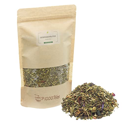 Kräutertee Gebirgskräuter mit Minze-Geschmack, fruchtig, minzig, frisch abgefüllt Kräutertee Gebirgskräuter mit Minze-Geschmack, fruchtig, minzig, frisch abgefüllt von 1000tees