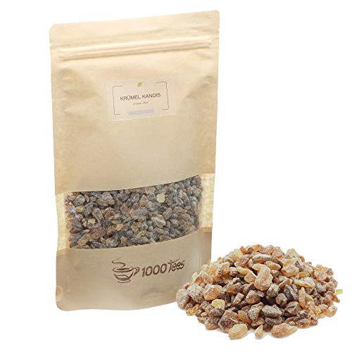Krümelkandis Braun Fein | Brauner kleiner Kandis-Zucker für Tee und Süßspeisen | mit feiner Karamell-Note | 400g von 1000tees