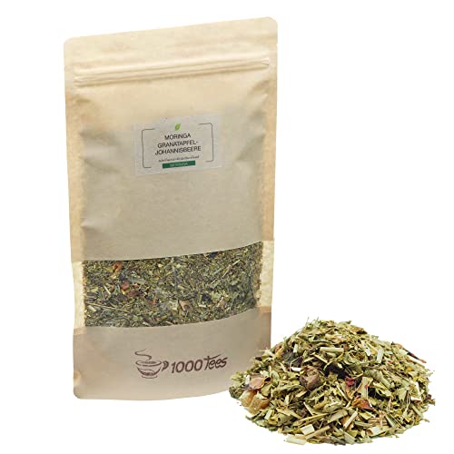 Moringa Granatapfel Johannisbeere, für Tee Aufguss, fruchtig, mild, frisch abgefüllt Moringa Granatapfel Johannisbeere, für Tee Aufguss, fruchtig, mild, frisch abgefüllt von 1000tees