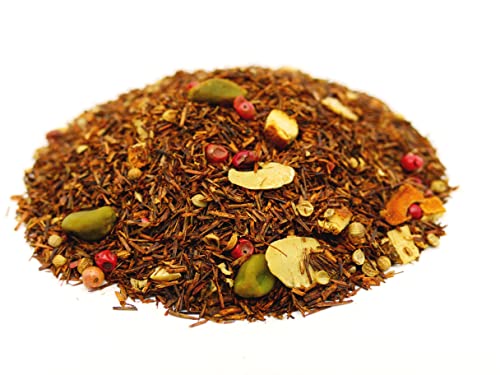 Rooibostee Pfeffernuss Orange aus Südafrika mit Orange-Geschmack, würzig, mild, nussig, zimtig, frisch abgefüllt Rooibostee Pfeffernuss Orange aus Südafrika mit Orange-Geschmack, würzig, mild, nussig, zimtig, frisch abgefüllt von 1000tees