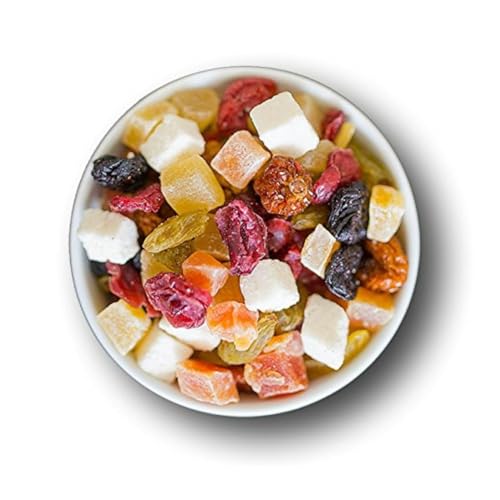 1001 Frucht Hausgemacht Fruchtmischung - fein - kandiert - exotische Trockenfrüchte Mix I Kandierte & Trockene Früchte Mix nach Omas Rezept I Trockenobst gemischt geschwefelt gentechnikfrei (1000 g) von 1001 Frucht