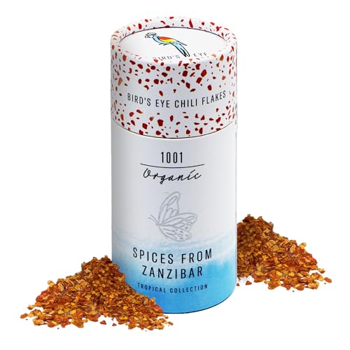 1001 Organic Birds Eye Chili Flakes aus Sansibar 30 g - 100000 Scoville - Chilli Gewürz sehr scharf - Spices Birds-Eye Flocken - aus getrockneten Chilischoten - rein & naturbelassen 1001 Organic Birds Eye Chili Flakes aus Sansibar 30 g - 100000 Scoville - Chilli Gewürz sehr scharf - Spices Birds-Eye Flocken - aus getrockneten Chilischoten - rein & naturbelassen von 1001 Organic