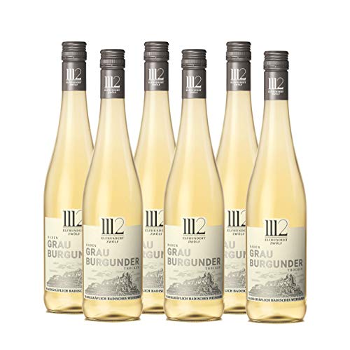 1112 Grauburgunder Trocken – Weißwein der Marke Elfhundertzwölf / Weisswein Baden / Grauer Burgunder / Badischer Wein / Trockener Weißwein (6 x 0,75l) von 1112