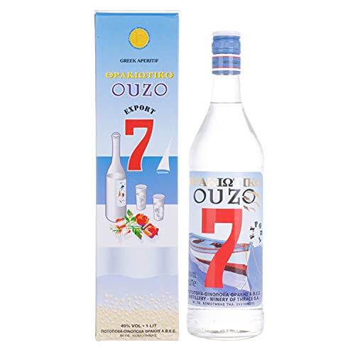 12 Ouzo 7 mit Geschenkverpackung Obstbrände (1 x 1 l) von 12 Ouzo
