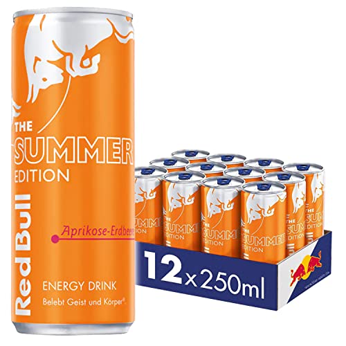 Red Bull Energy Drink - Summer Edition Aprikose-Erdbeere 250 ml Dose (12 x 0,25l) inkl. 3 Euro DPG Pfand - Flügel für den Sommer von 12 x