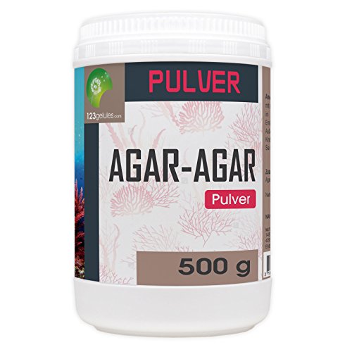 Agar Agar 500 g - vegan - Lebensmittelgelatine Pulver - 100% pflanzliches Geliermittel für die Zubereitung von Desserts Agar Agar 500 g - vegan - Lebensmittelgelatine Pulver - 100% pflanzliches Geliermittel für die Zubereitung von Desserts von 123gelules