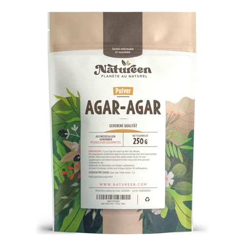Agar agar pulver - 250 g - Natureen - vegan - Lebensmittelgelatine Pulver - 100% pflanzliches Geliermittel für die Zubereitung von Desserts Agar agar pulver - 250 g - Natureen - vegan - Lebensmittelgelatine Pulver - 100% pflanzliches Geliermittel für die Zubereitung von Desserts von 123gelules