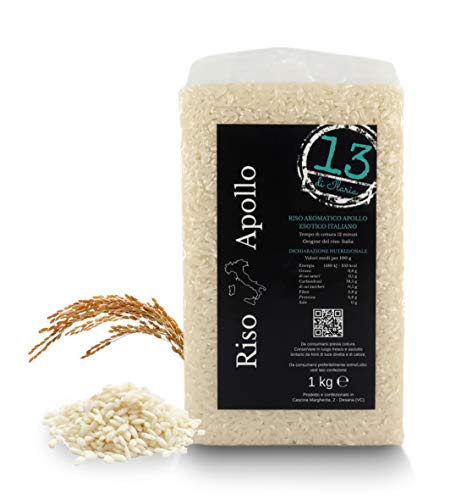 1 kg aromatisierter Apollo-Reis (italienische Alternative zu exotischem oder duftendem Reis wie Basmati und Jasmin) 13 von Ilaria – Hergestellt in Italien von 13 di Ilaria