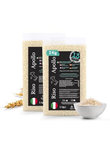 Apollo-Reis 2 kg – italienische Alternative zu Basmati-Reis – glutenfrei, aus italienischer Landwirtschaft, duftend und vielseitig – ideal für Fisch-, Fleisch- und Gemüsegerichte von 13 di Ilaria