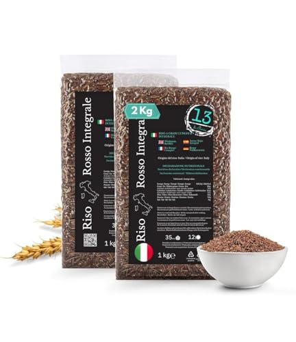"Riso Rosso" Roter Reis 2 kg – Vollkorn, glutenfrei, reich an Ballaststoffen, Mineralien und Antioxidantien | Knackig und aromatisch für eine gesunde und ausgewogene Ernährung | Hergestellt in Italien "Riso Rosso" Roter Reis 2 kg – Vollkorn, glutenfrei, reich an Ballaststoffen, Mineralien und Antioxidantien | Knackig und aromatisch für eine gesunde und ausgewogene Ernährung | Hergestellt in Italien von 13 di Ilaria