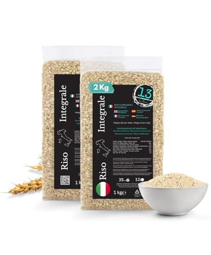 Vollkorn-Carnaroli-Reis 2 kg – Perfekt für Suppen und Beilagen – Reich an Ballaststoffen und Stärke, sättigend und bekömmlich – Glutenfrei, Ideal für Diäten und Gerichte der italienischen Küche Vollkorn-Carnaroli-Reis 2 kg – Perfekt für Suppen und Beilagen – Reich an Ballaststoffen und Stärke, sättigend und bekömmlich – Glutenfrei, Ideal für Diäten und Gerichte der italienischen Küche von 13 di Ilaria